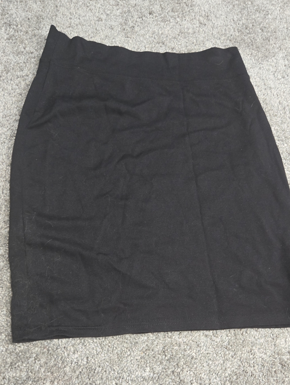 Sz L Classic Stretchy Black Knit Pencil Skirt For Women